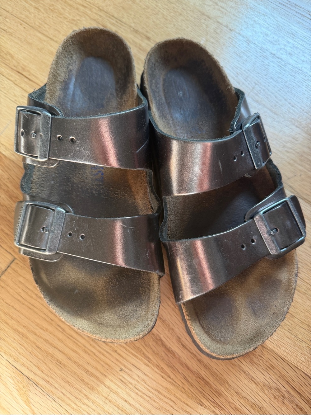 Birkenstock Arizona Gunmetal Strap Slide